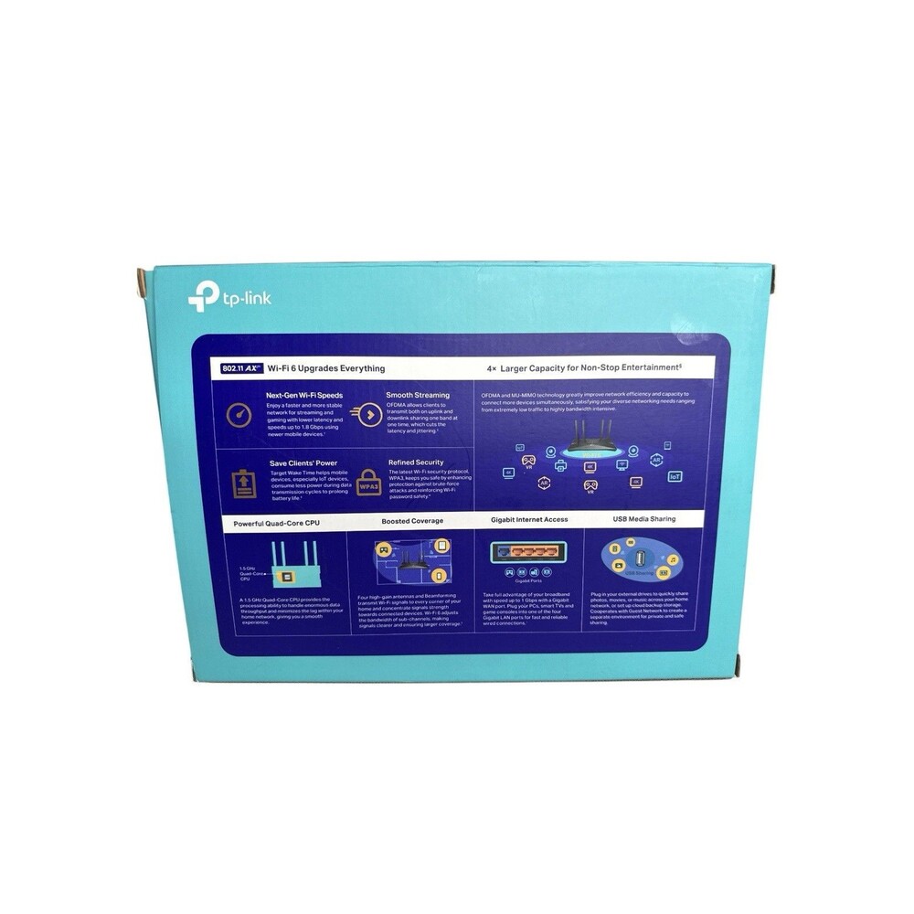 TP-LINK Archer AX1800 1201Mbps 4 Port 574Mbps Wireless Router (AX1800 ) - Picture 3 of 5